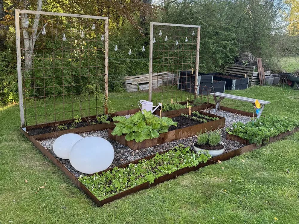 Corténstål blomlådor och rabattavskiljare av RL Svets & Smide